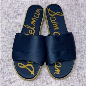 Sam Edelman Blue Satin Espadrille Slippers 7.5